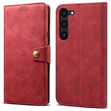 Lenuo Leather flipové pouzdro pro Samsung Galaxy S23, červená (348421)