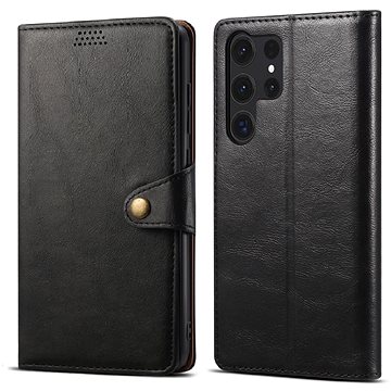 Lenuo Leather flipové pouzdro pro Samsung Galaxy S23 Ultra, černá