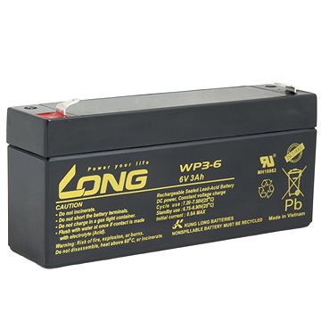 LONG baterie 6V 3Ah F1 (WP3-6) (PBLO-6V003-F1A)