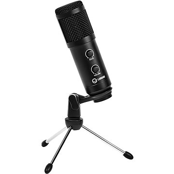 LORGAR Mikrofon Soner 313 pro Streaming, kondenzátorový, Volume & Echo Knob, černý (LRG-CMT313)