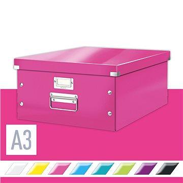 LEITZ WOW Click & Store A3 36.9 x 20 x 48.2 cm, růžová (60450023)