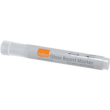 NOBO Glass Whiteboard Markers, bílý - balení 4 ks (1905323)