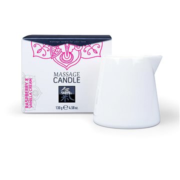 HOT Masážní svíčka - Shiatsu Massage Candle Raspberry & Vanilla Cream 130 g (4042342005288)