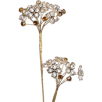 LAALU Luxusní zlatá kytka s květy z kamínků 51 cm (LAU-0264)