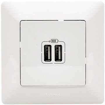 Legrand VALENA LIFE Dvojitá USB Nabíjecí Zásuvka Komplet Bílá (DY753112)