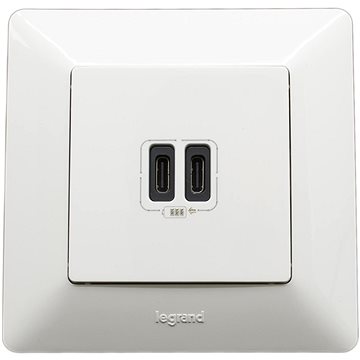 Legrand VALENA LIFE Dvojnásobná USB-C Nabíječka Komplet Bílá (DY753107)