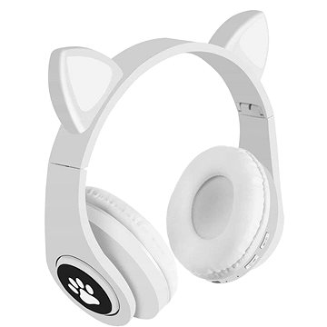 Malatec 16866 Bezdrátová sluchátka Cat s tlapkou bílá (26824)