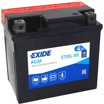 EXIDE ETX5L-BS, 12V, 4Ah, 70A (ETX5L-BS)