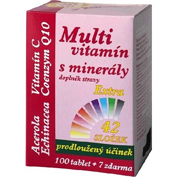 MedPharma Multivitamin s minerály 42 složek, extra C + Q10, 107 tablet (8594045470604)