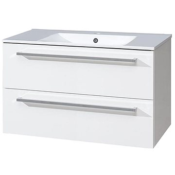 Bino koupelnová skříňka s keramickým umyvadlem 100 cm, bílá/bílá (CN662)