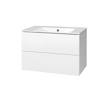 Aira, koupelnová skříňka s keramickým umyvadlem 80 cm, bílá (CN711)