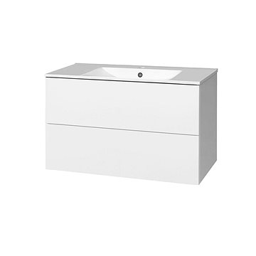 Aira, koupelnová skříňka s keramickým umyvadlem 100 cm, bílá (CN712)