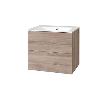 Aira, koupelnová skříňka s keramickým umyvadlem 60 cm, dub (CN720)