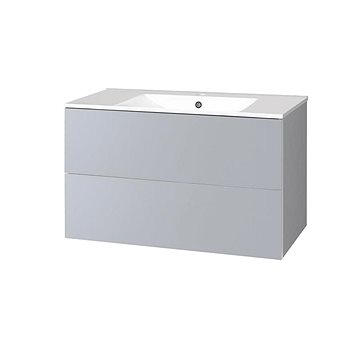 Aira, koupelnová skříňka s keramickým umyvadlem 100 cm, šedá (CN732)