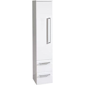 Bino koupelnová skříňka, vysoká, závěsná bez nožiček, levá, bílá/bílá (CN667)