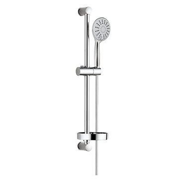 MEREO Sprchová souprava, třípolohová sprcha, šedostříbrná hadice, nerez/plast/chrom, mýdlenka (CB900WM)