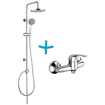 MEREO Sprchová souprava Lila-plastová hlavová sprcha a třípolohová ruční sprcha vč. sprch. baterie 1 (CBEE609)