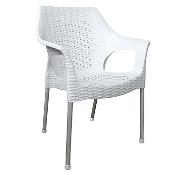 MEGAPLAST Židle zahradní BELLA polyratan, AL nohy, bílá (146000053)