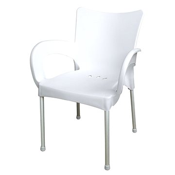 MEGAPLAST Židle zahradní SMART plast, AL nohy, bílá (146000010)