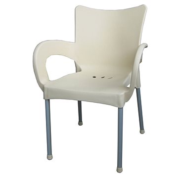 MEGAPLAST Židle zahradní SMART plast, AL nohy, krémová (146000011)