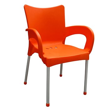 MEGAPLAST Židle zahradní SMART plast, AL nohy, oranžová (146000012)