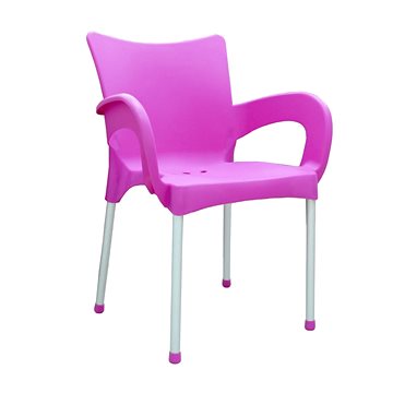 MEGAPLAST Židle zahradní SMART plast, AL nohy, růžová (146000016)