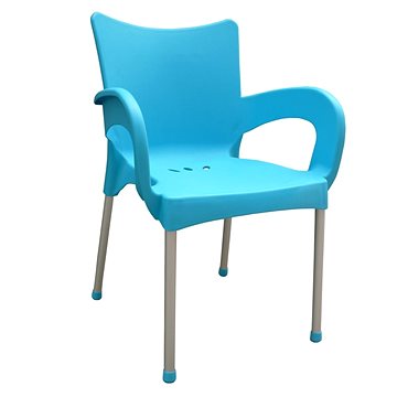 MEGAPLAST Židle zahradní SMART plast, AL nohy, tyrkysová (146000014)