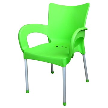 MEGAPLAST Židle zahradní SMART plast, AL nohy, zelená (146000013)