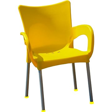 MEGAPLAST Židle zahradní SMART plast, AL nohy, žlutá (146000015)