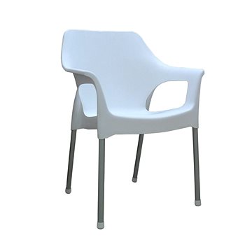 MEGAPLAST Židle zahradní URBAN plast, AL nohy, bílá (146000017)