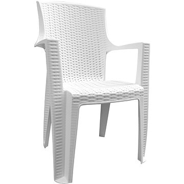 MEGA PLAST Židle zahradní AMELIA polyratan, bílá (8606018204670)