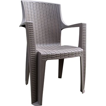 MEGA PLAST Židle zahradní AMELIA polyratan, mocca (8606018205080)