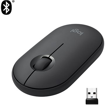 Logitech Pebble M350 Wireless Mouse, grafitová (910-005718)