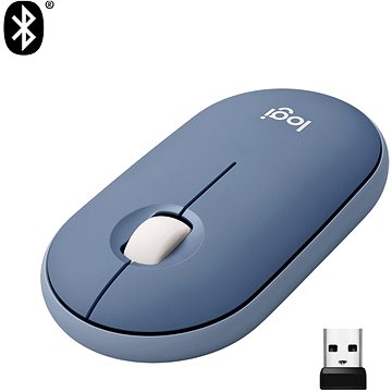 Logitech Pebble M350 Wireless Mouse, borůvková (910-006753)