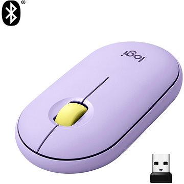Logitech Pebble M350 Wireless Mouse, Lavender & Lemonade (910-006752)