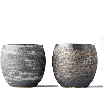 Made In Japan Set hrnků na saké Sho-chu stříbrá a bronzová 2 ks (C5466)
