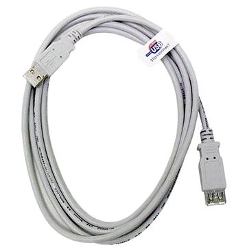 OEM USB 2.0 prodlužovací 5m A-A šedý (11928962)