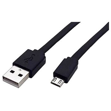 ROLINE USB 2.0 - USB A(M) -> micro USB B(M), 1m, plochý, černý (11028760)