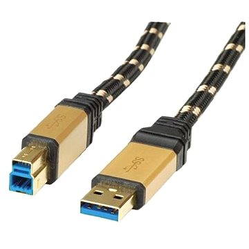 ROLINE Gold USB 3.0 SuperSpeed USB 3.0 A(M) -> USB 3.0 B(M), 3m - černo/zlatý (11028903)