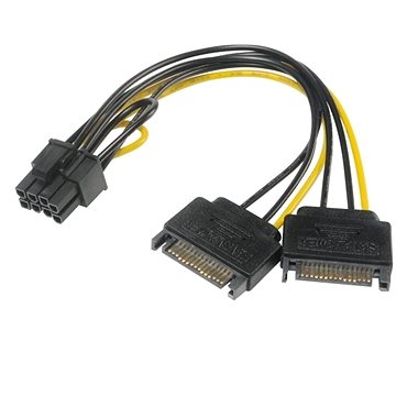 AKASA napájecí redukce 2x SATA na 6 + 2pin PCIe 2.0 (AK-CBPW19-15)