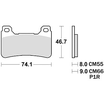 Braking brzdové destičky (sinterová směs CM55) (2ks) M501-225 (M501-225)