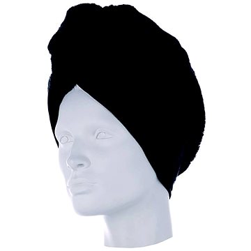 Möve Domácí froté turban na sušení vlasů, černý (4013165167545)