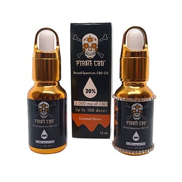 Broad-Spectrum 20 % Pirate CBD™ olej - karamelové aroma (15 ml - 3000 mg CBD) (0001)