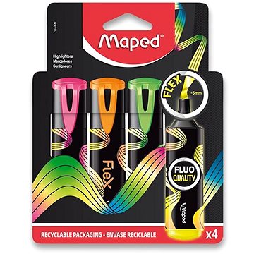MAPED Fluo Peps Flex, 4 barvy (740300)