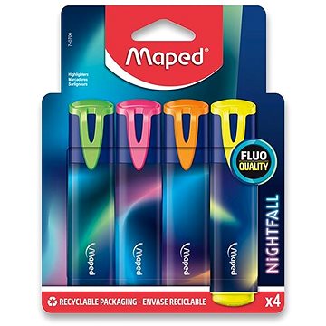 MAPED Fluo Peps Nightfall Teens, 4 barvy (740700)