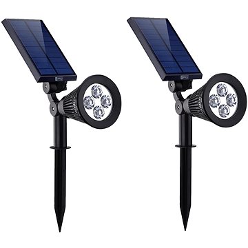 LEDSolar 4 solární venkovní světlo svítidlo do země 2 ks, 4 LED, bezdrátové, iPRO, 1W, studená (8595654703633)