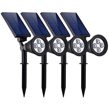 LEDSolar 4 solární venkovní světlo svítidlo do země 4 ks, 4 LED, bezdrátové, iPRO, 1W, studená (8595654703640)