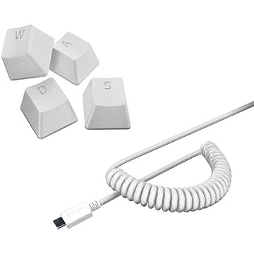 Razer PBT Keycap + Coiled Cable Upgrade Set - Mercury White - US/UK (RC21-01490900-R3M1)