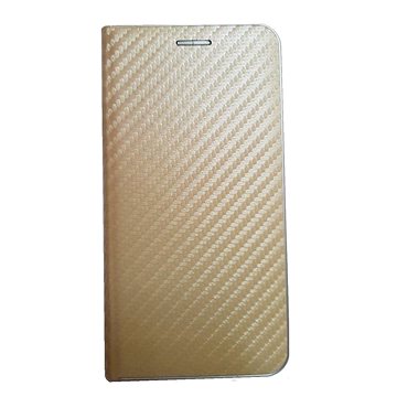 R2Invest Kožené pouzdro CARBON pro Samsung Galaxy J6+ J610 - zlaté (RI0062)