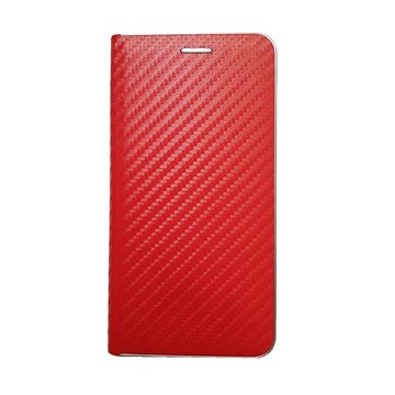 R2Invest Kožené pouzdro CARBON pro Samsung Galaxy J6+ J610 - červené (RI0063)